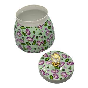 Pichwai 4 Inch Eco-Friendly Iron Waterproof Dustproof Dry Fruit Jar Box Modern Luxury Portable Printed Hammered Design <b>Storage</b> - Product Image 4