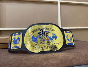 Cinturón de Campeonato de Lucha Libre Intercontinental W-W-F Ovalado Personalizado de 2 mm – Placas de Metal Chapadas en Oro y Correa de Cuero - Product Image 5