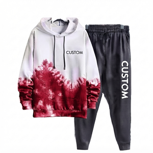Custom <b>Red</b> Men Tracksuit Wholesale Custom Logo Sportswear Manufacturer <b>Hoodie</b> And Joggers Set Winter Warm Fleece Pullover - Product Image 1