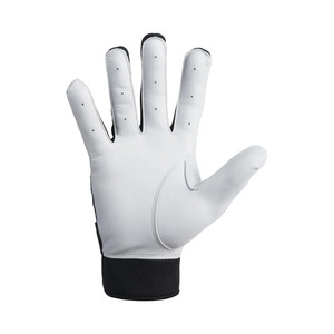 Guantes de cuero de dedo completo con patrón hexagonal blanco y negro, antideslizantes y transpirables para deportes, guantes unisex para bateo de béisbol - Product Image 5