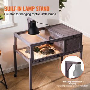 Terrario in Legno per Tartarughe da Interno ed Esterno con Supporto per Illuminazione per Piccole Tartarughe - Product Image 3