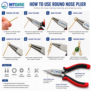 Alicates Profesionales de Punta Redonda para Joyería, Acero Inoxidable, Herramienta Ergonómica para Abrochar Alambres y Abalorios con Agarre Suave - Product Image 4