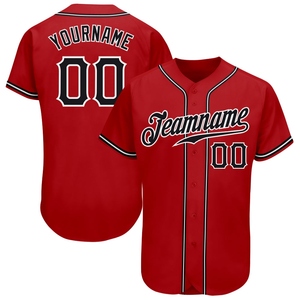 Wholesale Direct Manufacturing Industry Custom Cream Red-Navy Authentic Baseball Jersey - Product Image 1