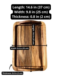 Plateau en acacia pour les particuliers, plateau en acacia pour les propriétaires de restaurants, plateau en acacia pour les cafés, plateau en acacia pour les acheteurs d'hôtels - Product Image 3