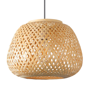 Nuevas llegadas atractiva pantalla de bambú redonda Vietnam venta al por mayor luz colgante interior rústico sala de estar decoración al por mayor - Product Image 3