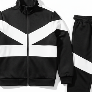 Vintage Strip <b>Tracksuit</b> Men's Jogging Full <b>Tracksuit</b> ,Hoodies Gym Contrast Fleece Joggers Set <b>Tracksuit</b>, Slim Fit Men <b>Tracksuit</b> - Product Image 4
