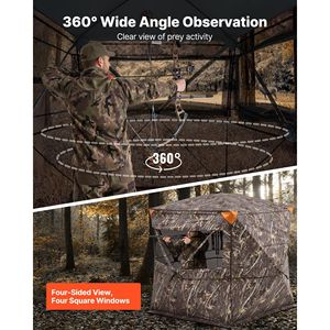Tenda Mimetica Portatile Resistente per 4-5 Persone, con Visibilità a 360 Gradi, per Caccia, con Borsa per il Trasporto Nascosta - Product Image 2