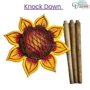 Mesa Auxiliar Multifuncional de Madera Ecológica Pintada a Mano Moderna, Mesa de Centro Personalizada con Diseño de Girasol para Niños - Product Image 3