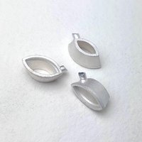 Monture ouverte en argent recyclé fait main, forme marquise, pour pierres précieuses, destinée aux fournisseurs de bijoux artisanaux