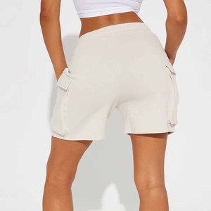 High Waist <b>Cargo</b> <b>Shorts</b> For <b>Men</b> Solid Color Cotton Drawstring Closure Casual Style Breathable <b>Short</b> <b>Shorts</b> - Product Image 2