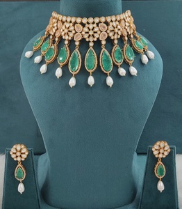 Premium Quality <b>Statement</b> Bridal <b>Necklace</b> Set Doublet Stones Unique Design Perfect For Wedding, Party Wear, Festive Occasions - Product Image 5