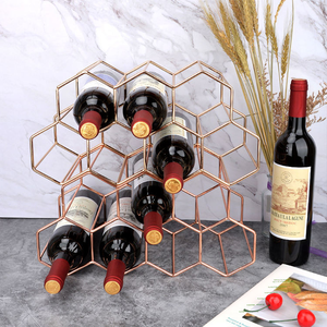 Porte-vin décoratif en fer forgé noir et or, design moderne de haute qualité, fait main, écologique, pour les fêtes - Product Image 6