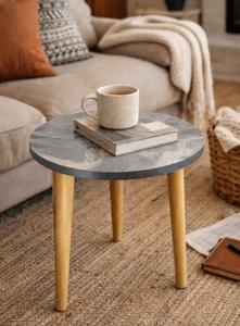 Table d'appoint traditionnelle à montage facile, petite table d'appoint, table d'appoint en métal et marbre pour salon, table basse d'appoint, pieds robustes, vente en gros - Product Image 5