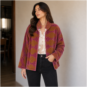 SUJANI Bomber <b>Jacket</b>-Floral Embroidery Reversible <b>Short</b> Length Mandarin Collar Spring Season Sheep Skin Leather - Product Image 1