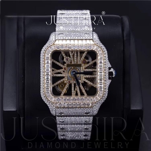 Reloj de Diamantes Moissanite Elegante y de la Mejor Calidad para Mujer, Reloj de Pulsera de Lujo con Correa Cómoda, Disponible para la Venta - Product Image 2
