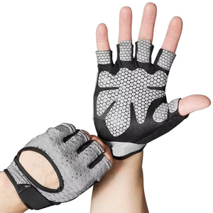Geo Brothers Custom High Quality Breathable Lightweight Polyester Half Finger Fitness <b>Gloves</b> for Men Adults <b>Weight</b> Lifting Gym - Product Image 3