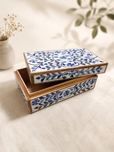 Caja de Joyería Premium con Incrustaciones de Hueso, Hecha a Mano por Artesanos, Almacenamiento para Joyas, Anillos, Aretes, Collares, Decoración para el Hogar - Product Image 4