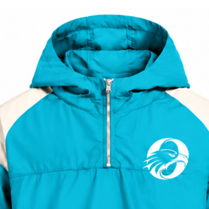 Mens Cyan Nylon Quarter Zip <b>Hoodie</b> Shorts Set Two Tone Lightweight Athletic Fitness <b>Running</b> Training Casual Sports Outfit - Product Image 3