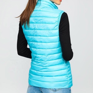 Chaleco acolchado cálido sin mangas con cremallera frontal para mujer, chaqueta de invierno, venta al por mayor, fabricante, chaleco acolchado con cuello redondo - Product Image 2