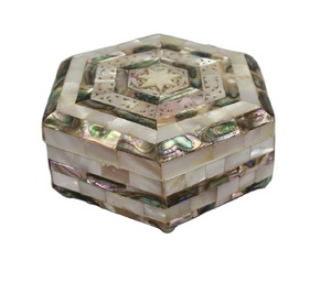 Joyero natural artesanal hecho a mano MOP incrustaciones de perlas Madre de la mejor calidad para collares y embalaje HECHO DE MDF - Product Image 6