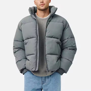Mens Heavy Warm Puffer Jacket <b>Thick</b> Quilted <b>Winter</b> Outerwear Water Resistant Full Zip Cold Weather <b>Coat</b> OEM ODM Factory Custom - Product Image 1