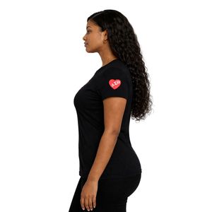 Delta Sigma Theta Black Sequin Patch Tee for Women Comfortable Fit Premium Fabric Greek Sorority Apparel Casual Wear - Product Image 3