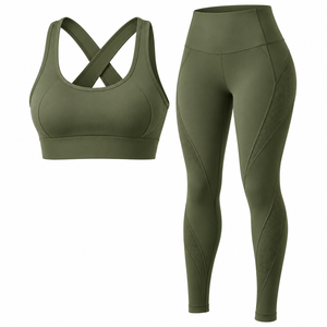 Conjunto de 2 piezas para mujer, ropa elegante y a la moda para damas preocupadas por la moda, ropa deportiva para entrenamiento en el gimnasio, conjuntos personalizados OEM para mujer - Product Image 5