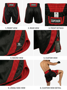 Shorts d'entraînement MMA personnalisés à taille mi-haute, vente en gros, logo personnalisé, respirants, motif large, tendance, pour la boxe - Product Image 6