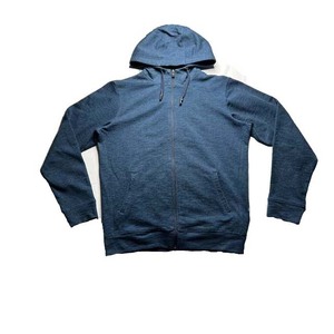 Survêtement unisexe bleu à capuche avec fermeture éclair intégrale, coupe décontractée, couleur unie, poches latérales, idéal pour l'automne, en coton et élasthanne - Product Image 2