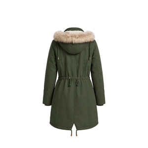 Abrigo Parka de Invierno con Cuello de Piel, Grueso, Cálido, Ecológico, Estilo Urbano, Chaqueta Larga Acolchada con Capucha - Product Image 3