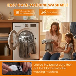 EDX Electric <b>Heated</b> Sherpa Flannel <b>Blanket</b> Dual Zone Control with 10 Heat Settings and Auto off Feature - Product Image 3