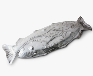 Plateau à poisson en métal argenté poli créatif, plateau de service artisanal moderne en métal pour mariage, Diwali, Ramadan, décoration de la maison - Product Image 5