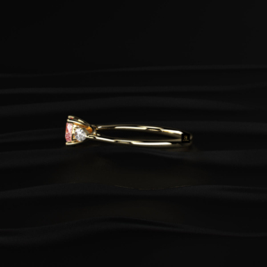 Anillo de Diamante Rosa con Corte de Diamante y Perla Lateral, Anillo de Diamante Cultivado en Laboratorio, Oro, Plata, Amarillo, Blanco, Oro Rosa, Certificado IGI, Tres Piedras - Product Image 5
