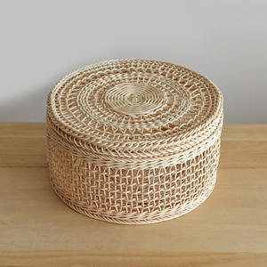 Cajas de almacenamiento de ratán hechas a mano con envío rápido, cestas tejidas de primera calidad, cestas decorativas con tapa. - Product Image 2