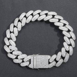 Luxury 925 Silver Chain Link Bracelet Baguette Cut Diamond Channel Setting Geometric Unisex Everyday Wear - Product Image 4