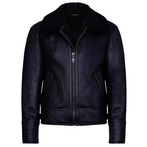Blouson Bomber Personnalisé VORNEX INDUSTRY en Cuir Véritable Écologique 2026 Noir en Peau de Mouton Hiver avec Col Montant - Product Image 1