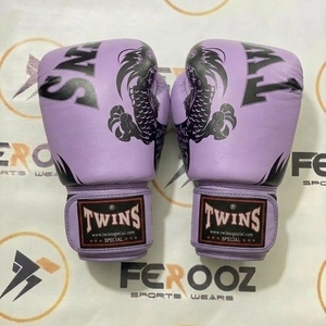 Purple And Black Genuine Cowhide Leather Boxing Gloves With <b>Dragon</b> Print Hook&Loop Closure For Adults Martial <b>Arts</b> Training Gear - Product Image 2