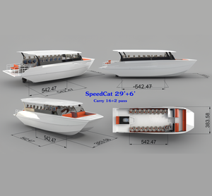 UBI 918 Customized Fiberglass 18-Passenger Luxury Catamaran Water Taxi Ferry Yacht Premium Cruising Sightseeing River Sport - Product Image 2