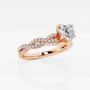 Anillo de diamante cultivado en laboratorio IGI/GIA, joyería en forma de corazón de oro de 14K para mujer, compromiso Vintage/anillo de boda, Perla para fiestas finas - Product Image 6