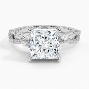 Adorned Luxe Engagement Wedding <b>Ring</b> 14K Gold Plated 925 <b>Silver</b> Princess Cut <b>Solitaire</b> GRA Certified Moissanite Prong Setting - Product Image 5