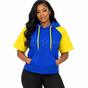 Sudadera con capucha personalizada de gran gramaje con empalmes para mujer, estilo urbano y de verano, de la hermandad Cosh International Sorority - Product Image 3