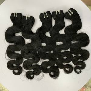 Wholesale Natural Color SDD Bundle Body Wave Hair Double Drawn Virgin Hair Bundles Hair Extensions With <b>Lace</b> <b>Closure</b> Wig - Product Image 2