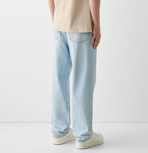 กางเกงยีนส์ทรงหลวมแบบซักล้างสไตล์ลำลองสำหรับผู้ชาย คุณภาพสูง ทรงปกติ ขาตรง กางเกงเดนิมสั่งทำพิเศษ กางเกงผู้ชายแบบ OEM - Product Image 3