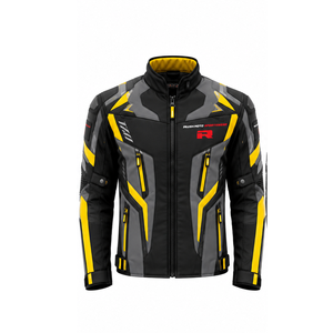 Vestes moto softshell longues pour hommes, motif intégral, fermeture éclair sur le devant, logo, en vente à bas prix - Product Image 1