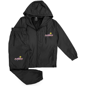 <b>Black</b> <b>Windbreaker</b> Tracksuit Set Hooded Jacket With Drawstring Pants Full Zip Windproof Streetwear Spring Adult Lightweight - Product Image 1