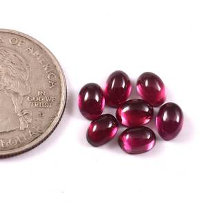 Lot en gros de cabochons ovales en grenat rhodolite naturel 5x7 mm, dos plat, calibrés, pierres précieuses en vrac pour la fabrication de bijoux - Product Image 2