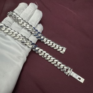 Chaîne cubaine Miami en argent 14 mm personnalisée avec fermoirs, moissanite taille brillant, pendentifs breloques personnalisés, bijoux de luxe hip-hop pour hommes - Product Image 6
