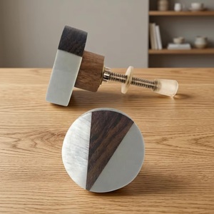 Modern <b>Antique</b> Brass Bone Horn Wood Knobs & Pull Handles for Dresser Cabinet Kitchen Bathroom Living Room <b>Wardrobe</b> Use - Product Image 3