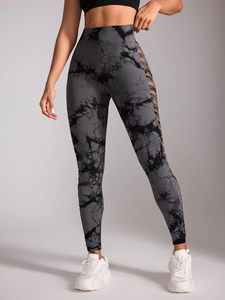 กางเกงเลกกิ้งออกกำลังกายฤดูร้อนคุณภาพสูงสำหรับผู้หญิง ลายเรียบ ปรับแต่งโลโก้ได้ เอวผ้าฝ้าย/ใยไผ่ ป้องกันแบคทีเรีย - Product Image 6