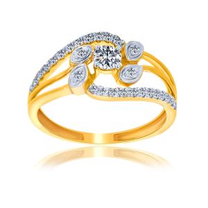 Anillo Abierto Floral de Oro Sólido de 18K con Diamante Cultivado en Laboratorio para Mujer, Joyería de Lujo para Compromiso, Boda o Aniversario - Product Image 1